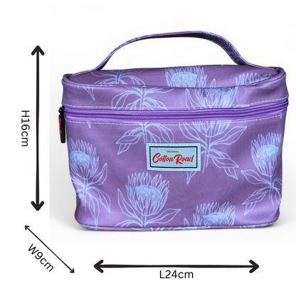 PINK PVC 4pce Cotton Road Vanity Toiletry Set with PROTEAS