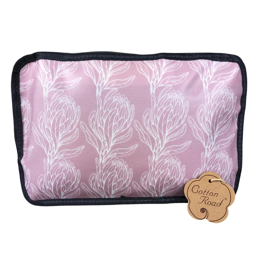 PINK PVC Foldaway WEEKENDER Cotton Road Travel Bag with PROTEAS