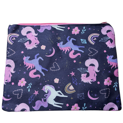 Cotton Road 2-Piece Backpack Set: PINK UNICORN Canvas Kids Backpack with matching CARRY SLEEVE