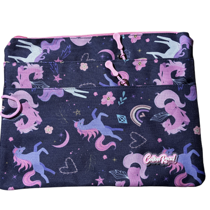PINK UNICORN Canvas Kids Backpack with matching CARRY SLEEVE BACK VIEW