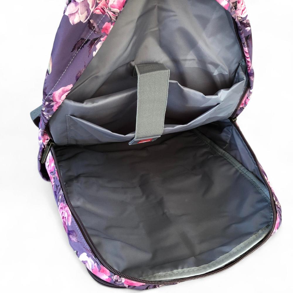PURPLE FLORAL Canvas Cotton Road Backpack