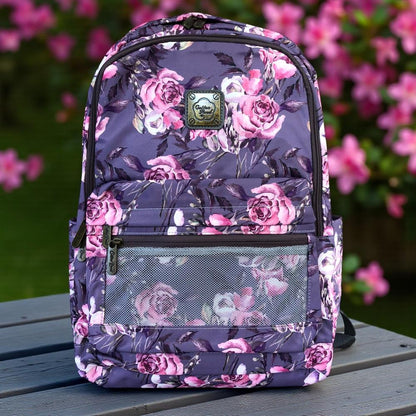 PURPLE FLORAL Canvas Cotton Road Backpack