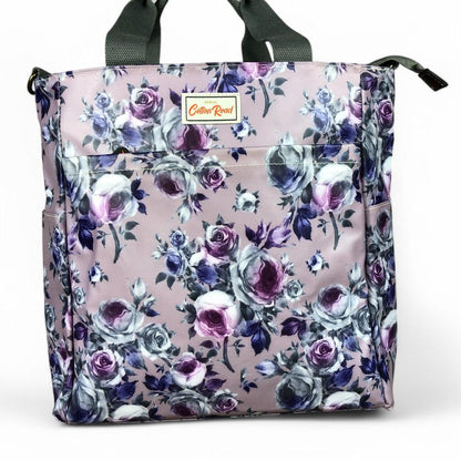 PURPLE Large FLORAL PVC Cotton Road Cooler Bag