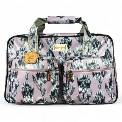 PURPLE PVC Overnight Cotton Road Travel Bag with PROTEAS