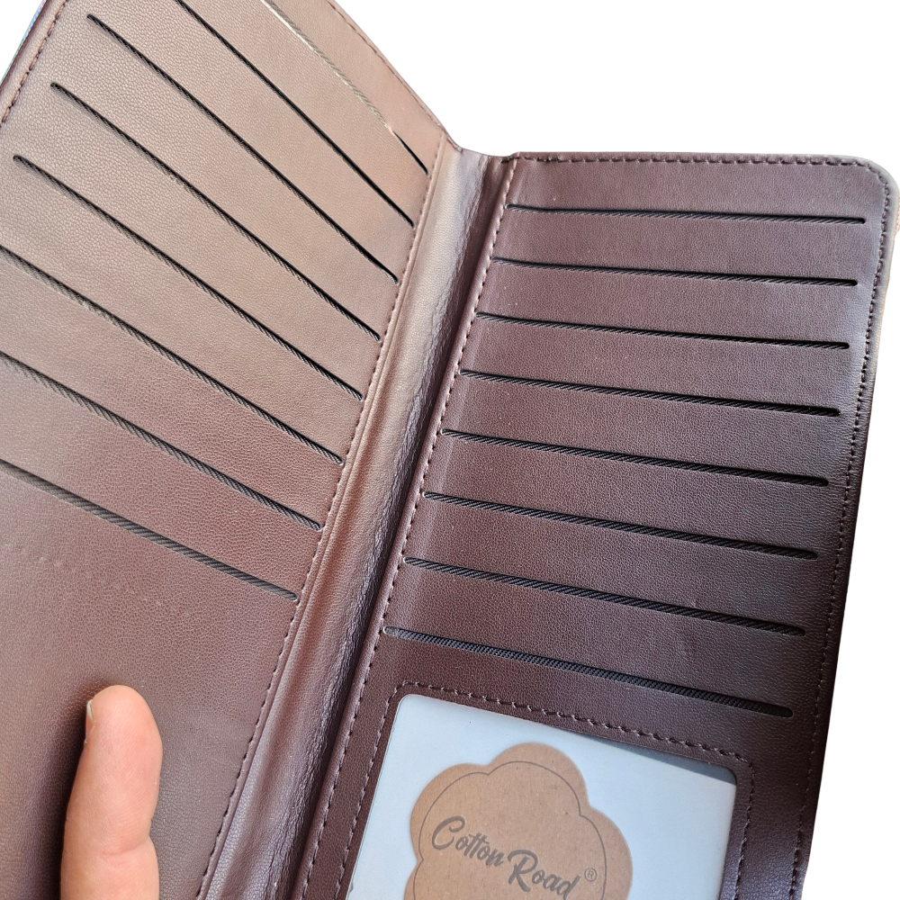 PVC Horizontal Cellphone Sling with Froral Print and Tab Closure CARD SLOTS
