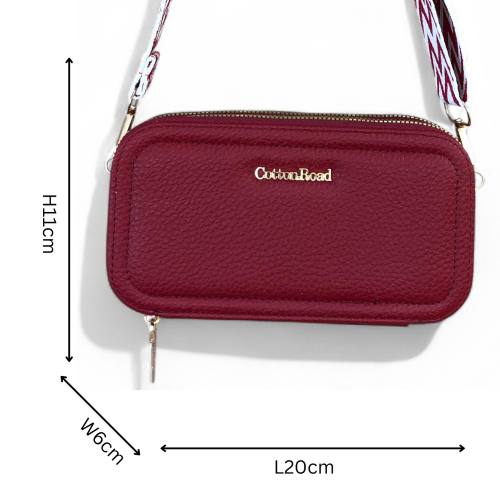 RED Cotton Road PU Leather Cellphone Sling Wallet