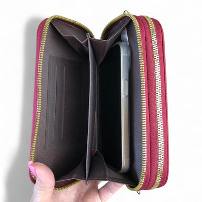 RED Cotton Road PU Leather Cellphone Sling Wallet