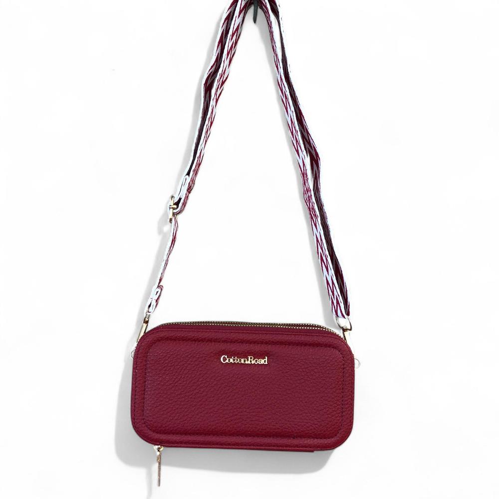 RED Cotton Road PU Leather Cellphone Sling Wallet