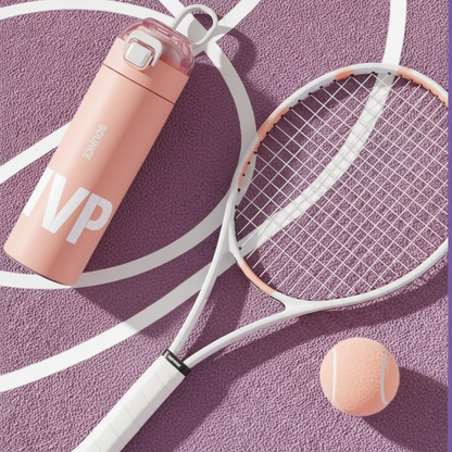 Slimline Thermal Bottle: Peach MVP Bounce DOUBLE-WALLED Stainless-Steel Bottle LIFESTYLE
