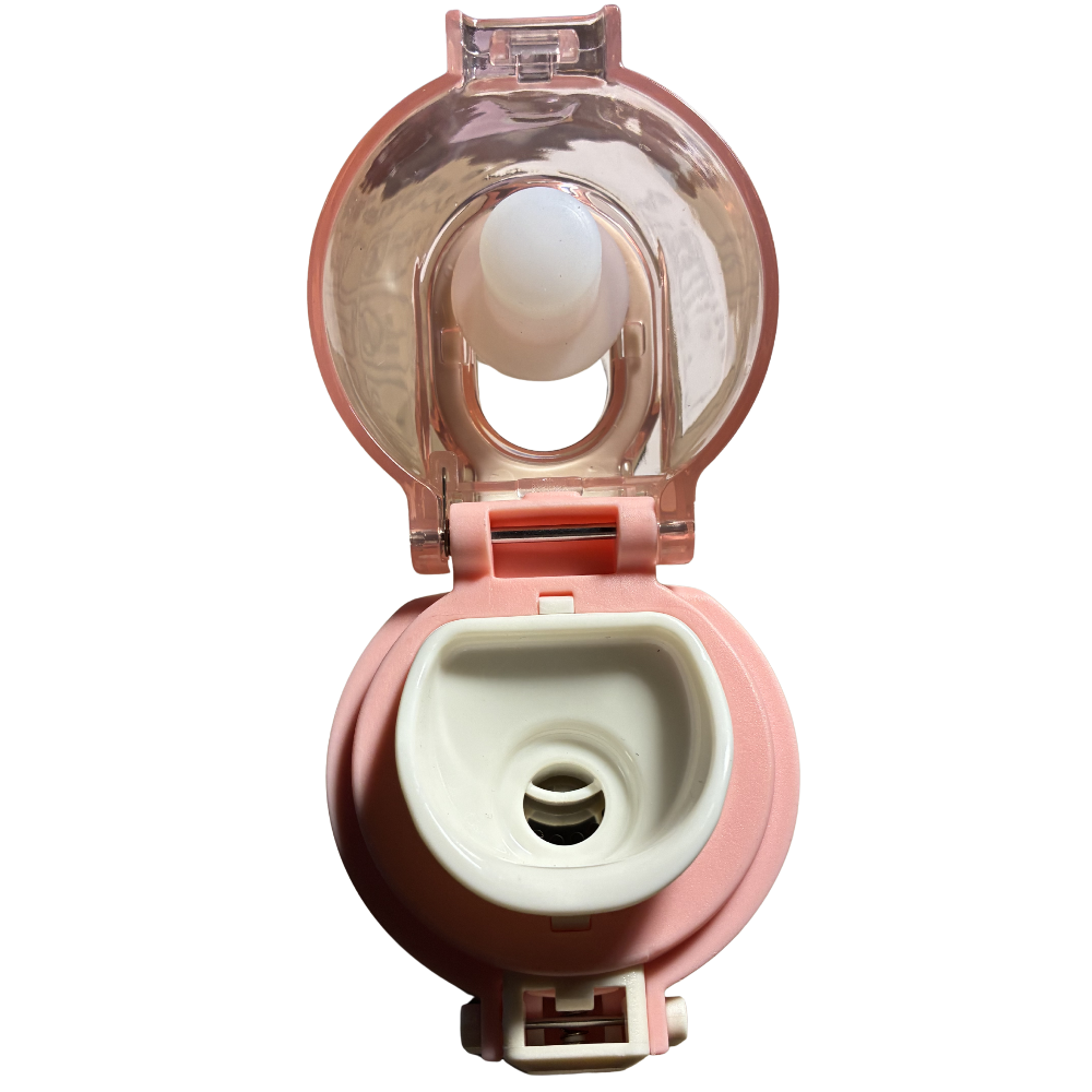 Slimline Thermal Bottle: Peach MVP Bounce DOUBLE-WALLED Stainless-Steel Bottle open top