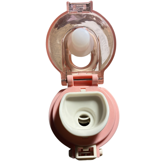 Slimline Thermal Bottle: Peach MVP Bounce DOUBLE-WALLED Stainless-Steel Bottle open top