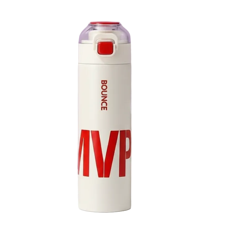 Slimline Thermal Bottle: RED MVP Bounce DOUBLE-WALLED Stainless-Steel Bottle FRONT