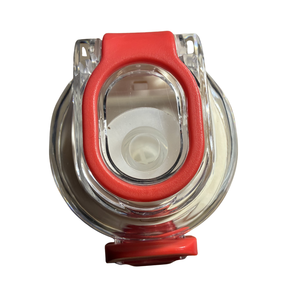 Slimline Thermal Bottle: RED MVP Bounce DOUBLE-WALLED Stainless-Steel Bottle top close