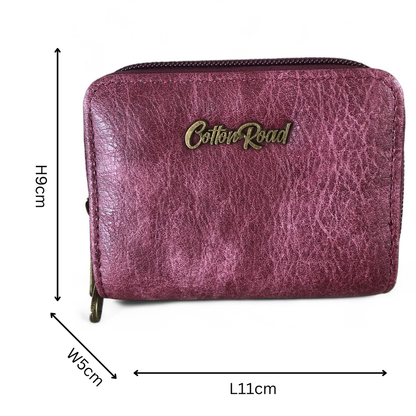 Small MAROON Cotton Road PU Leather Wallet