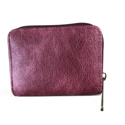 Small MAROON Cotton Road PU Leather Wallet