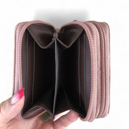 Small PINK Cotton Road PU Leather Wallet