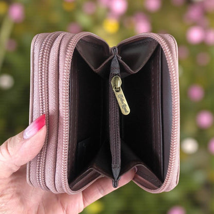 Small PINK Cotton Road PU Leather Wallet