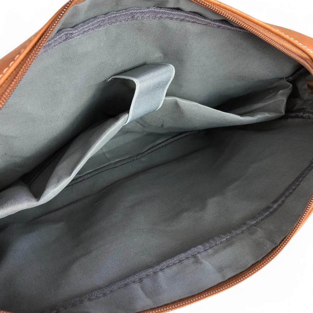 TAN BROWN BRANDED Cotton Road PU Leather Laptop Bag