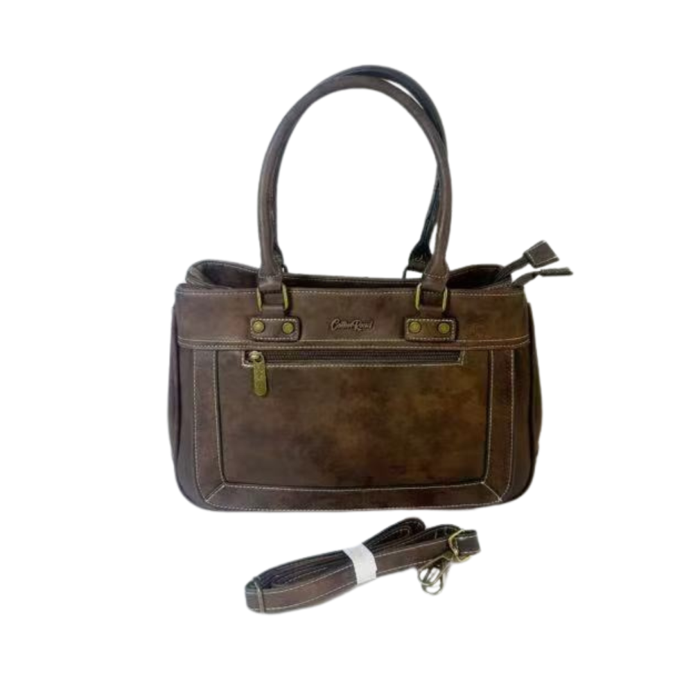 Cotton Road Handbag: Stylish COFFEE BROWN WAXED PU Leather Bag