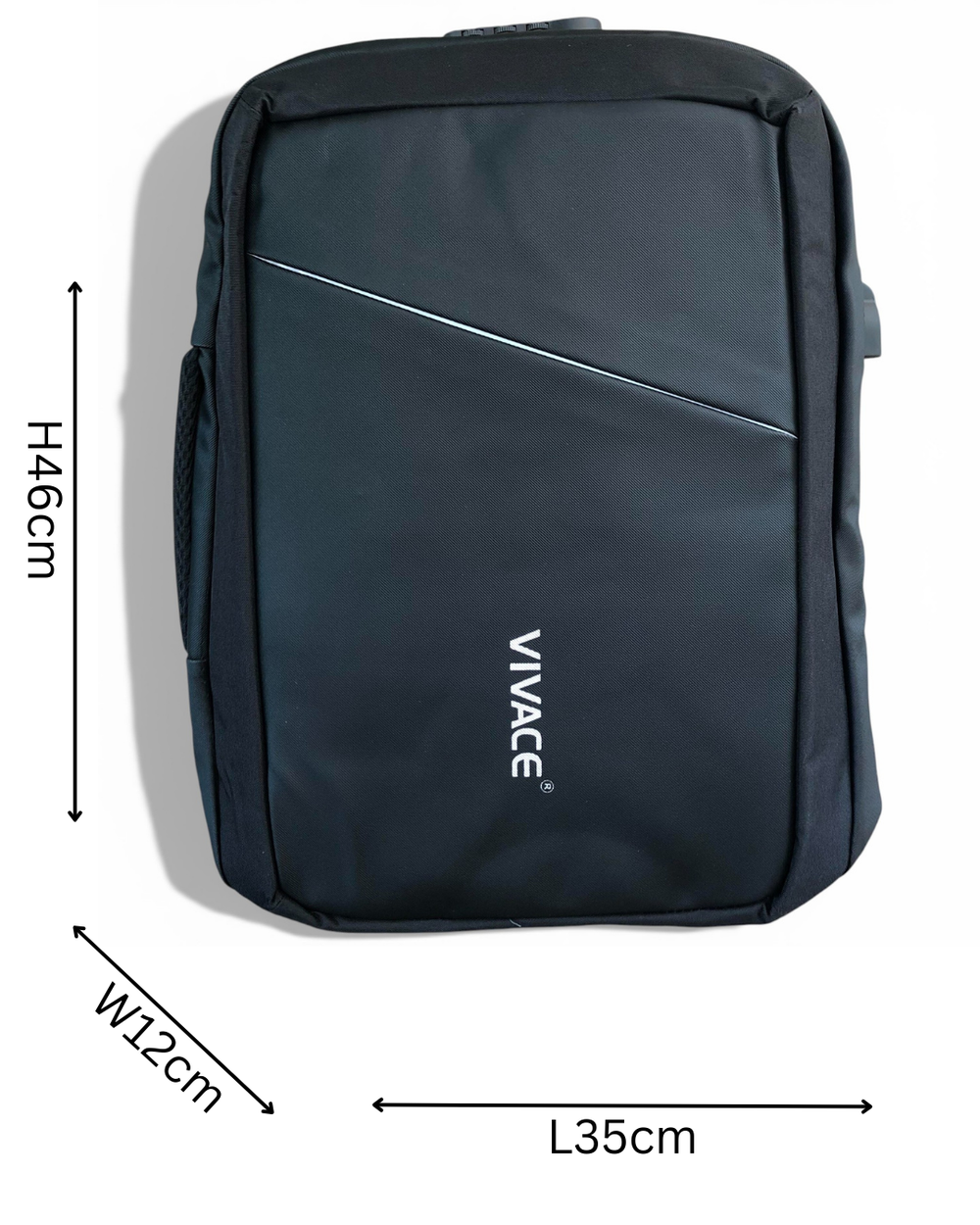 VIVACE Backpack: BLACK Canvas BRANDED Laptop Backpack