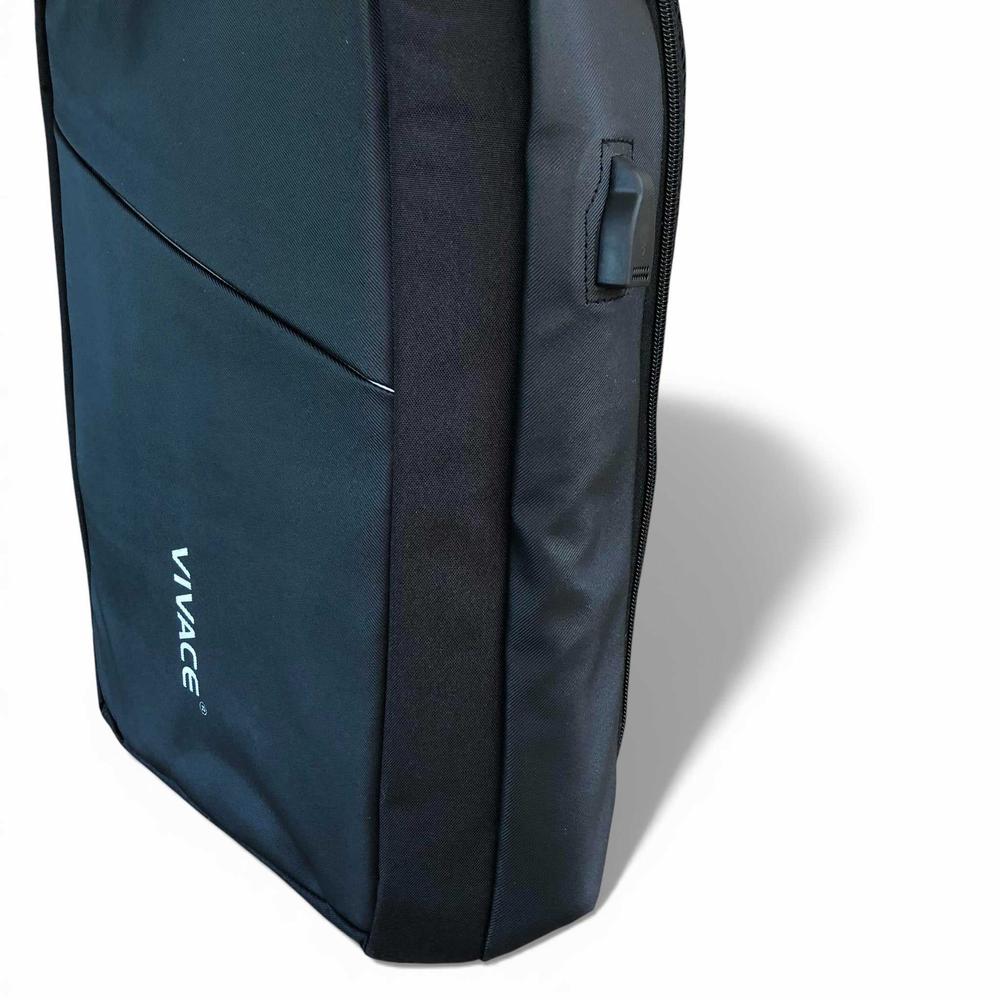 VIVACE Backpack: BLACK Canvas BRANDED Laptop Backpack