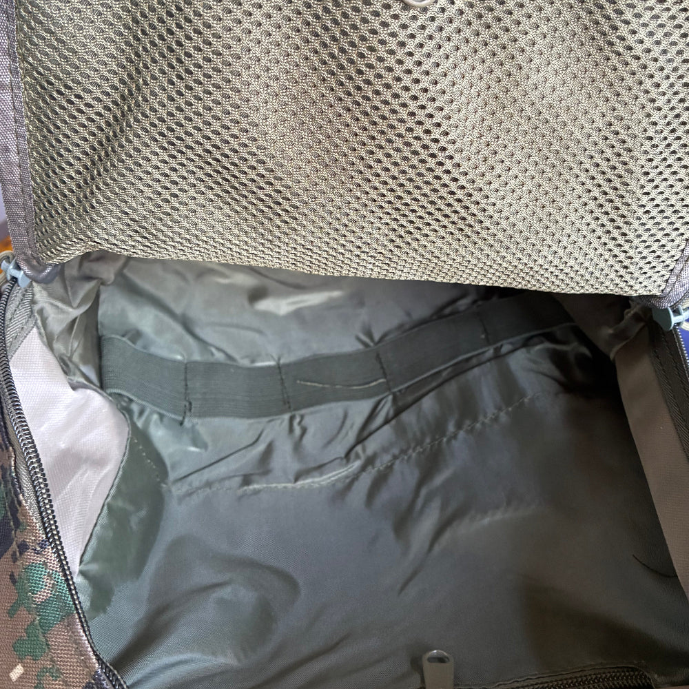 VIVACE BACKPACK: Digital Woodland Camo Canvas Light Backpack OPEN VIEW
