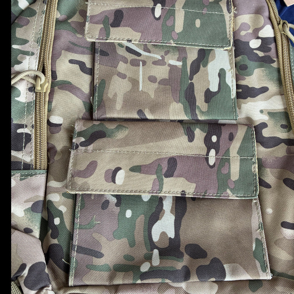 VIVACE BACKPACK: MultiCam Camo Canvas Light Backpack FRONT POCKETS  CLOSED VIEW