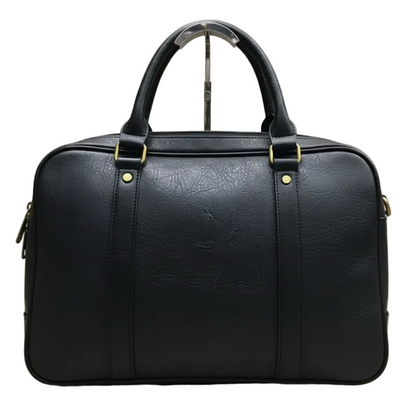 VIVACE LAPTOP BAG: BLACK PU Leather Branded Laptop Bag BACK