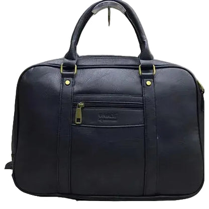 VIVACE LAPTOP BAG: BLACK PU Leather Branded Laptop Bag FRONT