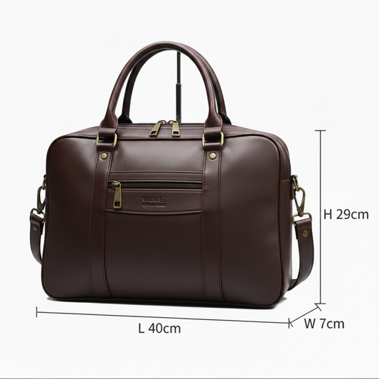 VIVACE LAPTOP BAG: BLACK PU Leather Branded Laptop Bag SIZE