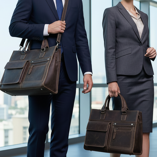 VIVACE LAPTOP BAG: DARK COFFEE Genuine Leather Laptop Bag LIFESTYLE VIEW