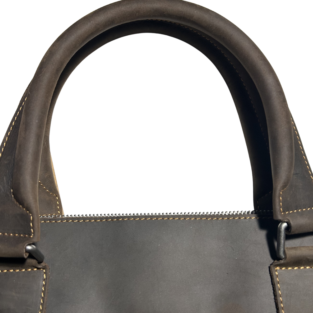 VIVACE LAPTOP BAG: DARK COFFEE Genuine Leather Laptop Bag carry handle