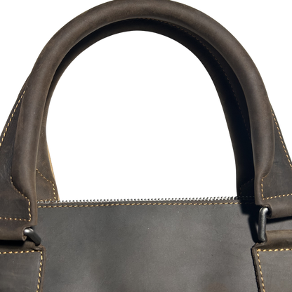 VIVACE LAPTOP BAG: DARK COFFEE Genuine Leather Laptop Bag carry handle