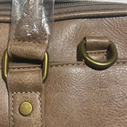 VIVACE LAPTOP BAG: KHAKI BROWN PU Leather Laptop Bag ZOOM