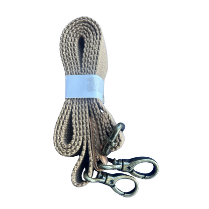 VIVACE MINI SLING BAG: WHITE CANVAS with Genuine LEATHER Trim ADJUSTABLE STRAP 