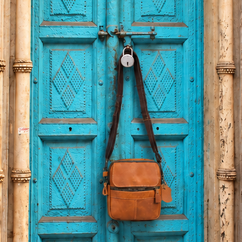 VIVACE SLING BAG: BROWN GENUINE Leather Messenger Bag HERO