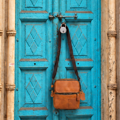 VIVACE SLING BAG: BROWN GENUINE Leather Messenger Bag HERO