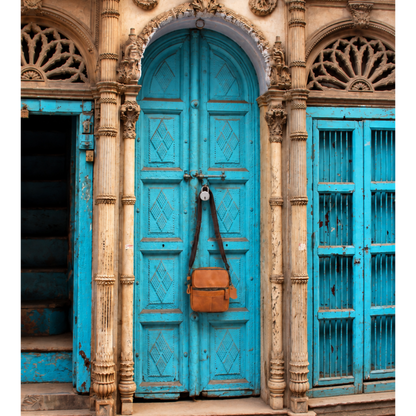 VIVACE SLING BAG: BROWN GENUINE Leather Messenger Bag LIFESTYLE
