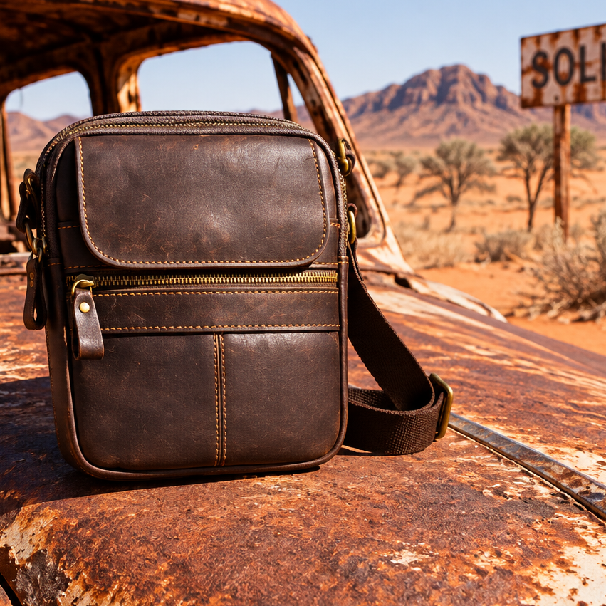 VIVACE SLING BAG: CHOCOLATE BROWN GENUINE Leather Messenger Bag HERO NOW