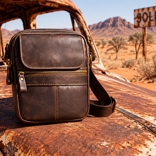 VIVACE SLING BAG: CHOCOLATE BROWN GENUINE Leather Messenger Bag HERO NOW