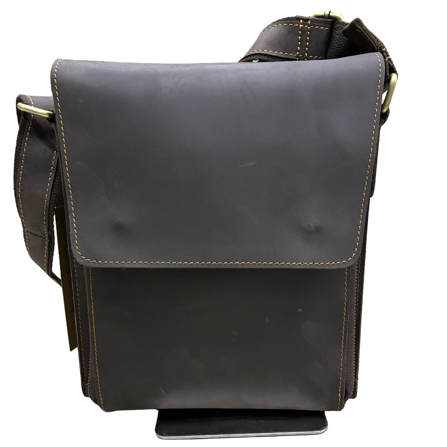 VIVACE SLING BAG: COFFEE BROWN Prestige Genuine Leather Messenger Bag