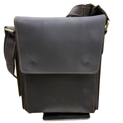 VIVACE SLING BAG: COFFEE BROWN Prestige Genuine Leather Messenger Bag