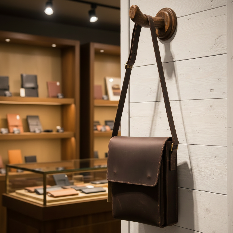 VIVACE SLING BAG: COFFEE BROWN Prestige Genuine Leather Messenger Bag LIFESTYLE