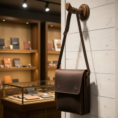 VIVACE SLING BAG: COFFEE BROWN Prestige Genuine Leather Messenger Bag LIFESTYLE