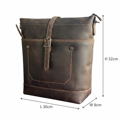 VIVACE SLING BAG: MOCHA BROWN Genuine Leather Messenger Bag
