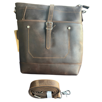 VIVACE SLING BAG: MOCHA BROWN Genuine Leather Messenger Bag SET