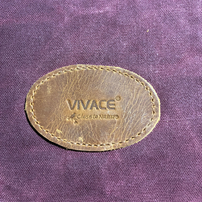 VIVACE SLING BAG: RED Waxed Canvas MEDIUM hand Sling Bag with genuine leather carry handle BRANDING