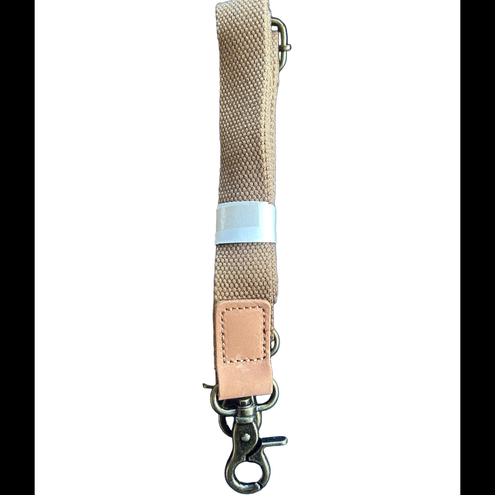 VIVACE SLING BAG: WHITE CANVAS with Genuine LEATHER Trim STRAP