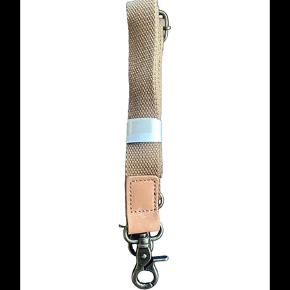 VIVACE SLING BAG: WHITE CANVAS with Genuine LEATHER Trim STRAP