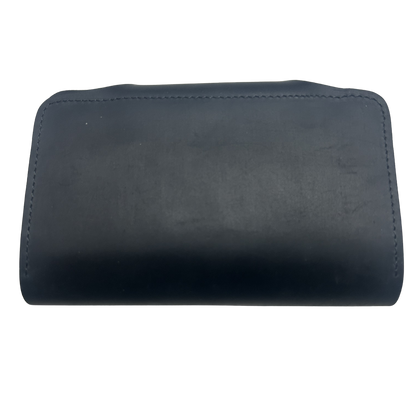 VIVACE WALLET: BLACK MEDIUM GENUINE LEATHER WALLET WITH CLIP BACK